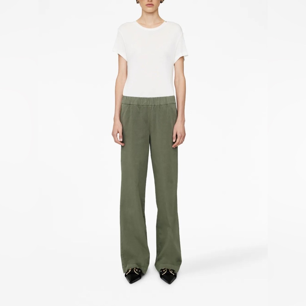 NWT $395 Anine Bing Koa Slip-on Straight Trousers